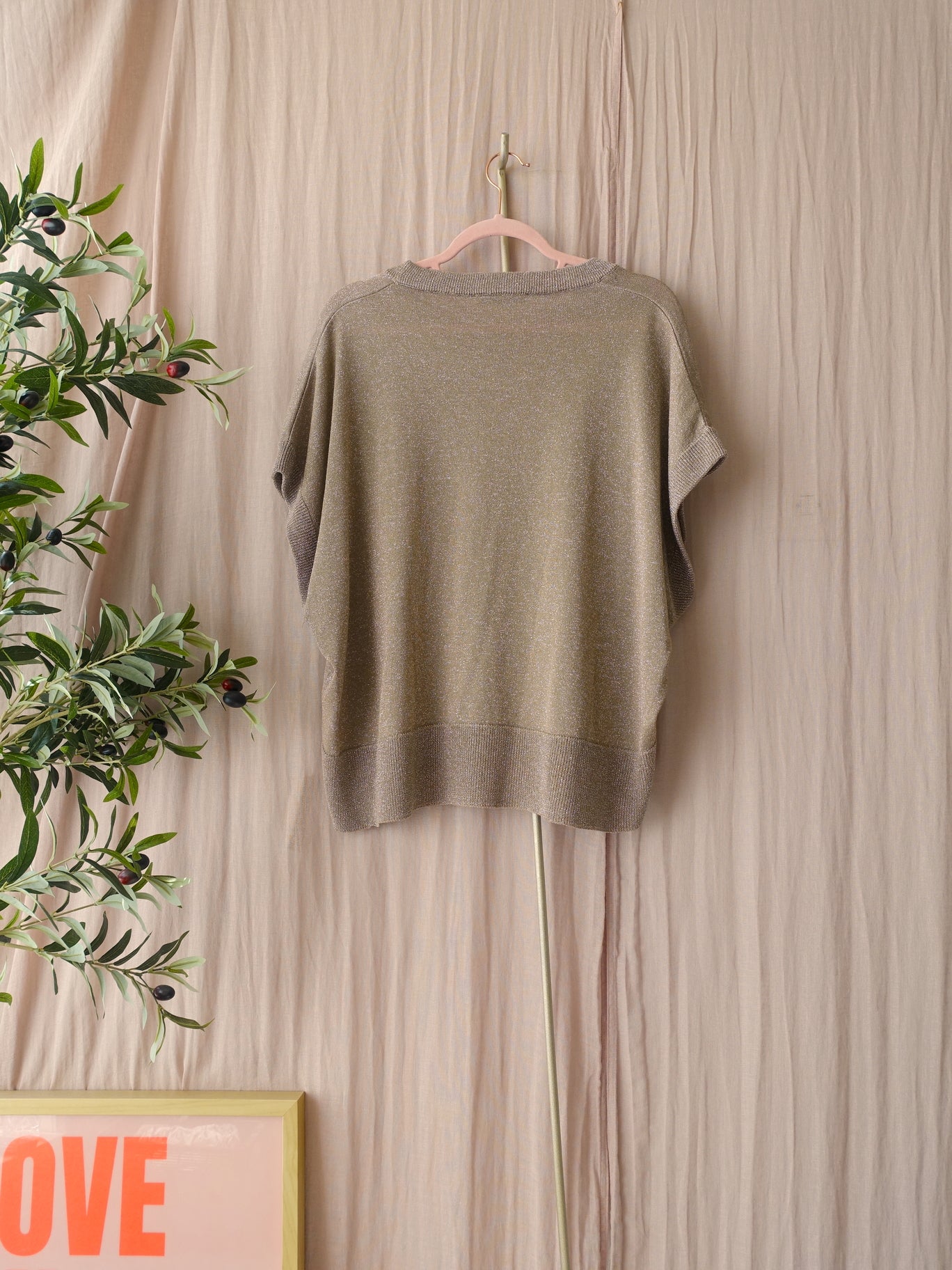 Summum Woman relaxed fit lurex top champagne beige