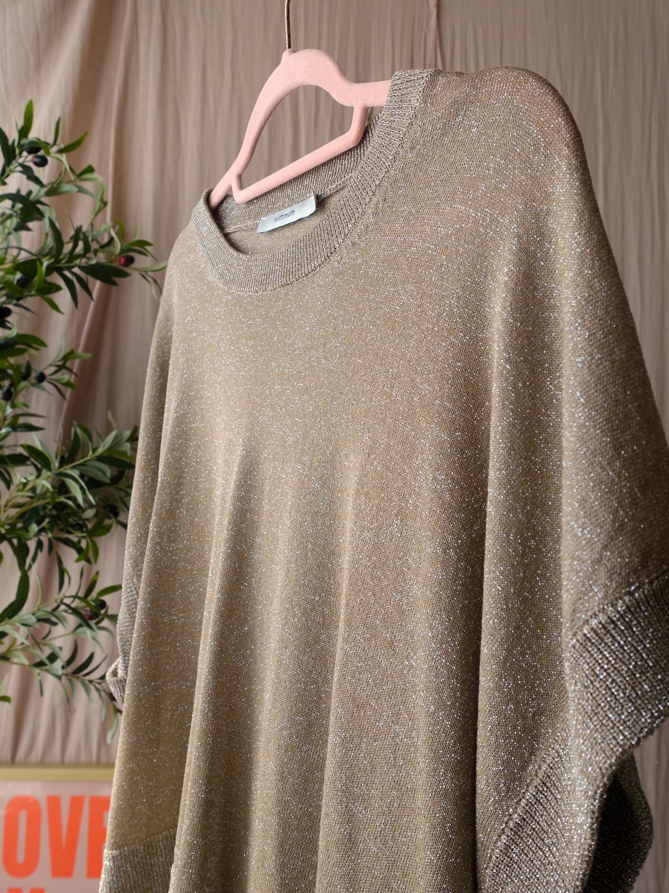 Summum Woman relaxed fit lurex top champagne beige