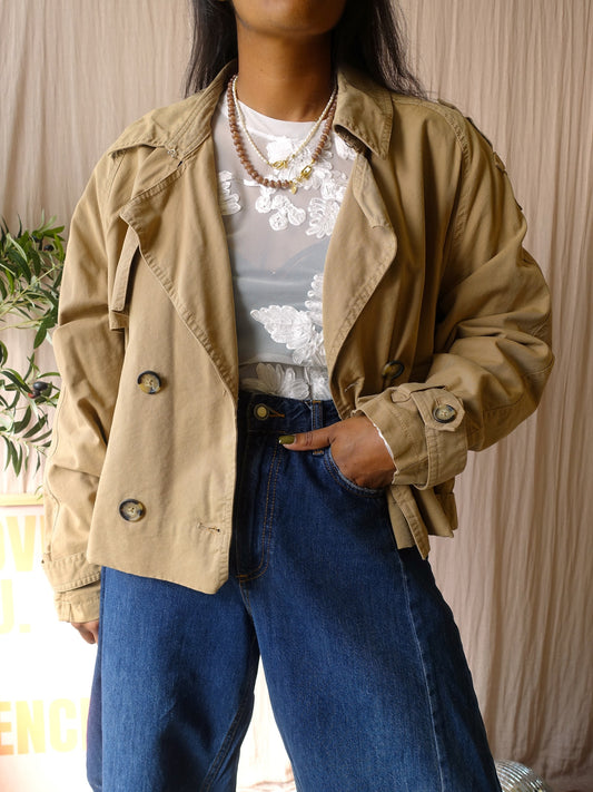 Cotton Club short trenchcoat camel beige