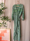 Silkblend Indian bohemian wrap over jurk groen