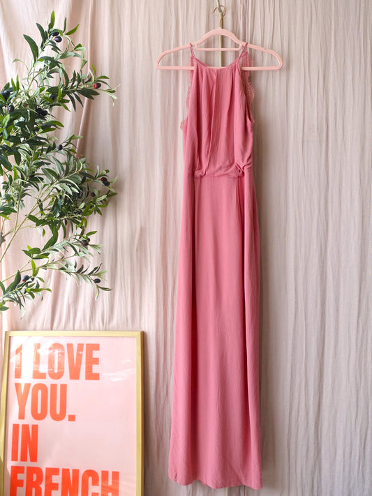 Samsøe Samsøe Willow lace back maxi jurk rosa