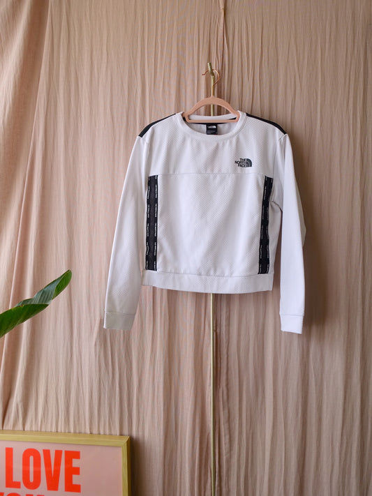 The North Face cropped mesh sweater wit / zwart