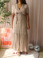 Circle Of Trust happy tree upcycled maxi jurk beige
