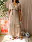 Circle Of Trust happy tree upcycled maxi jurk beige