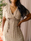 Circle Of Trust happy tree upcycled maxi jurk beige