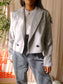 Yaya rib stretch knit tee cool gray