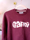 Ganni boxy fit logo sweater bordeaux