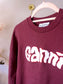 Ganni boxy fit logo sweater bordeaux