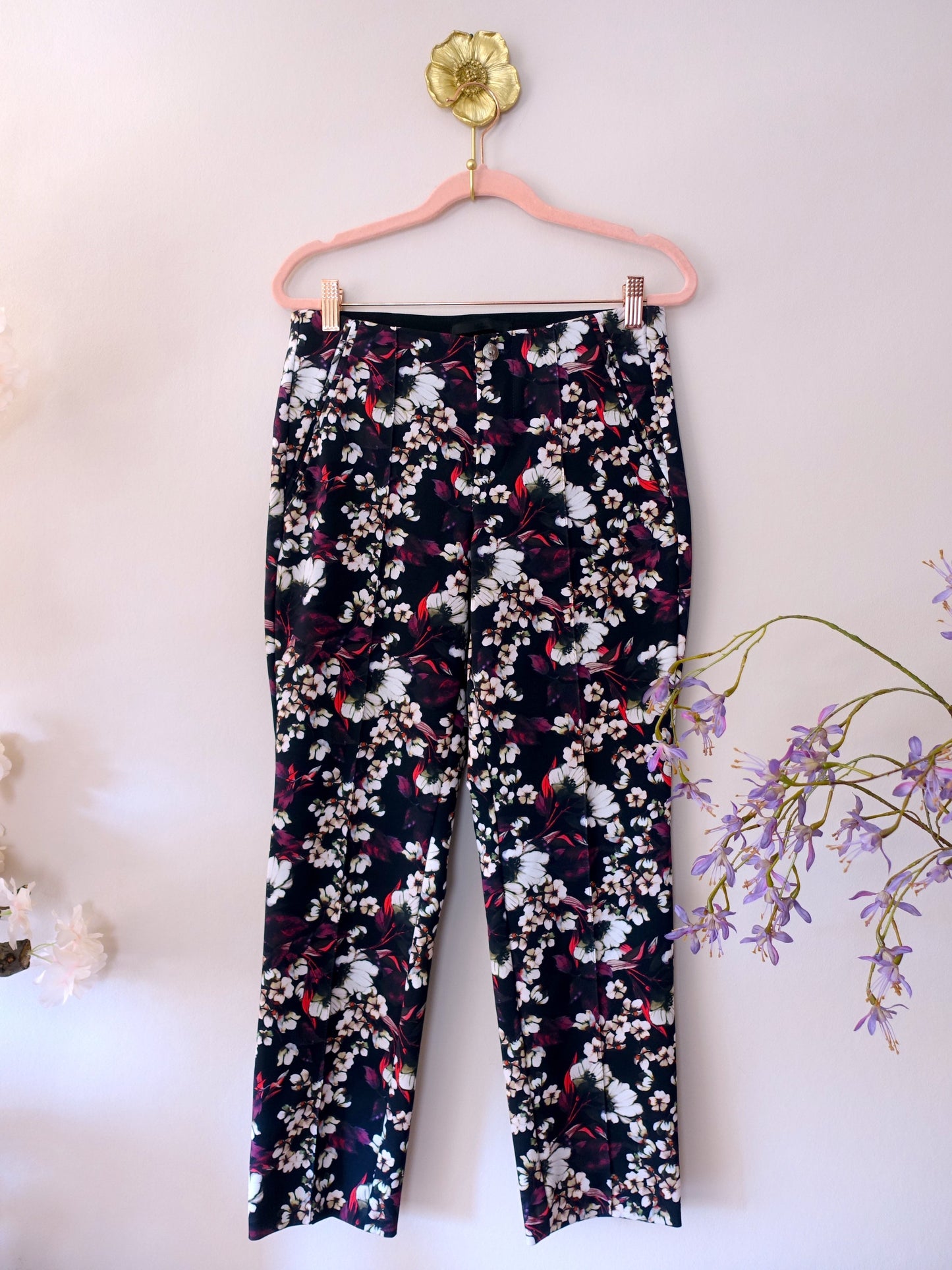 MAC anna zip floral stretch pantalon