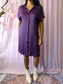 By-Bar midi viscose jurk plum purple