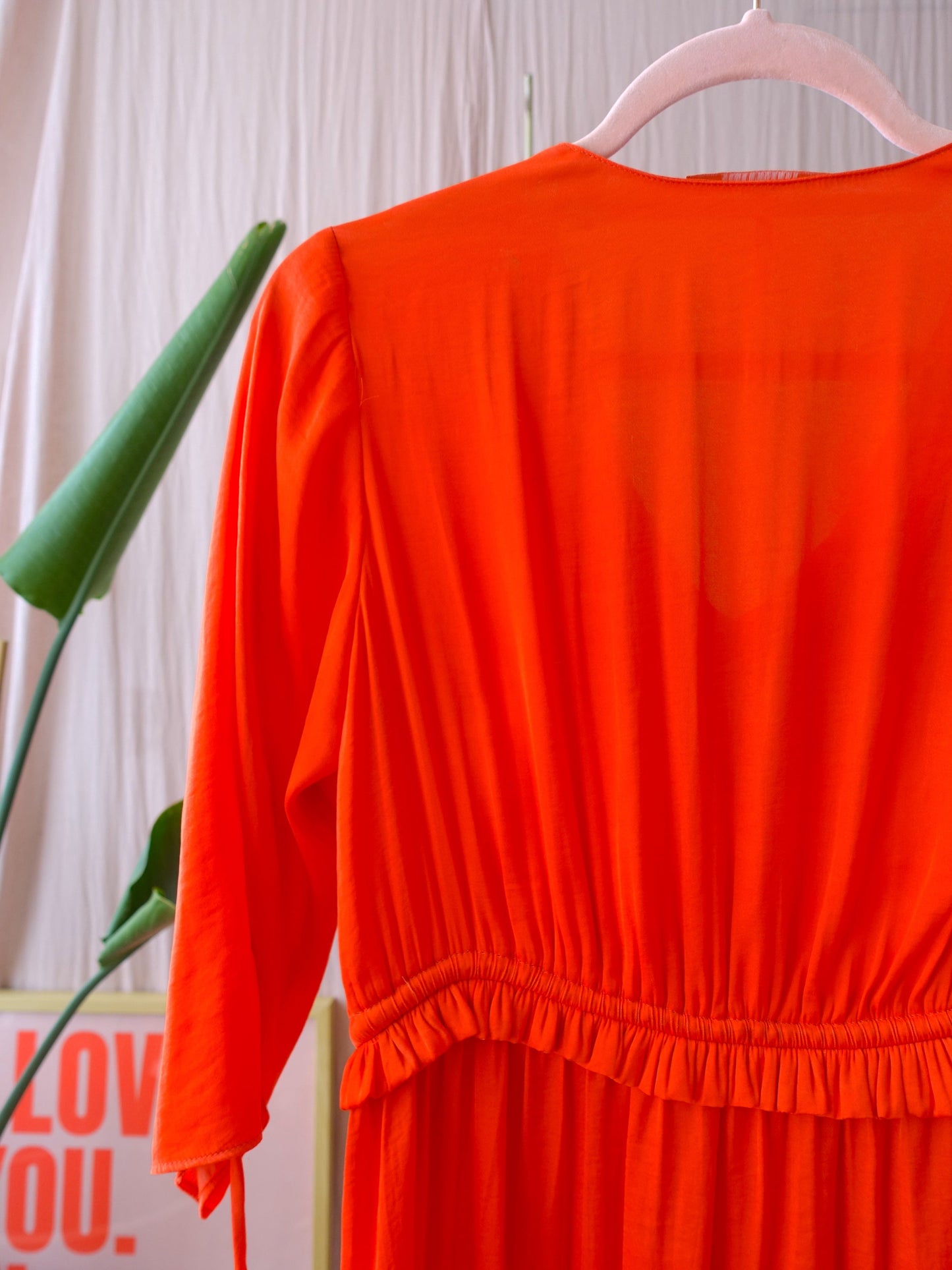 Scotch & Soda bright orange ruffle jurk