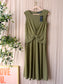 Lauren Ralph Lauren twist front jersey dress army