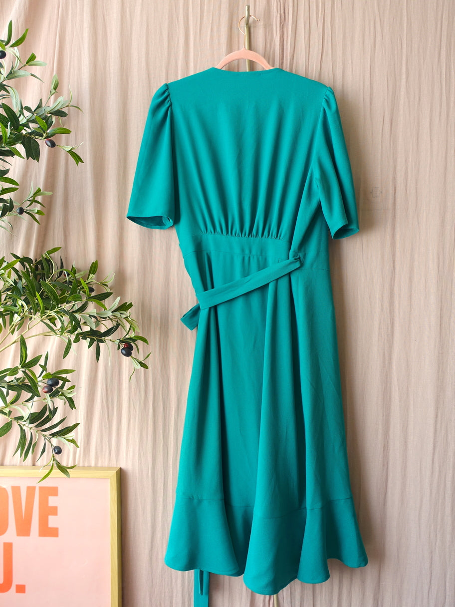 LaDress wrap midi jurk baltic turquoise
