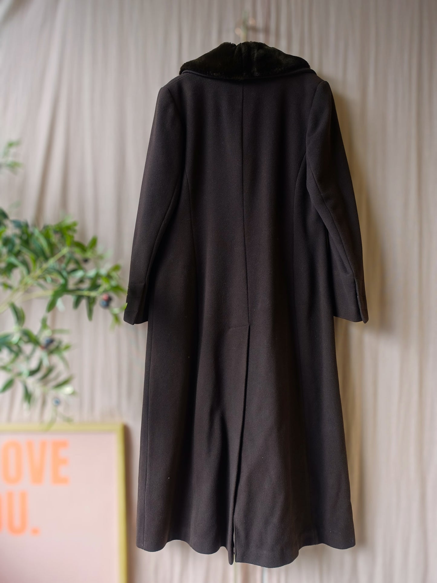 Vintage Damo exclusive wool coat dark chocolate brown