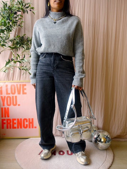 Daniele Fiesoli Italian turtle neck smoke grey