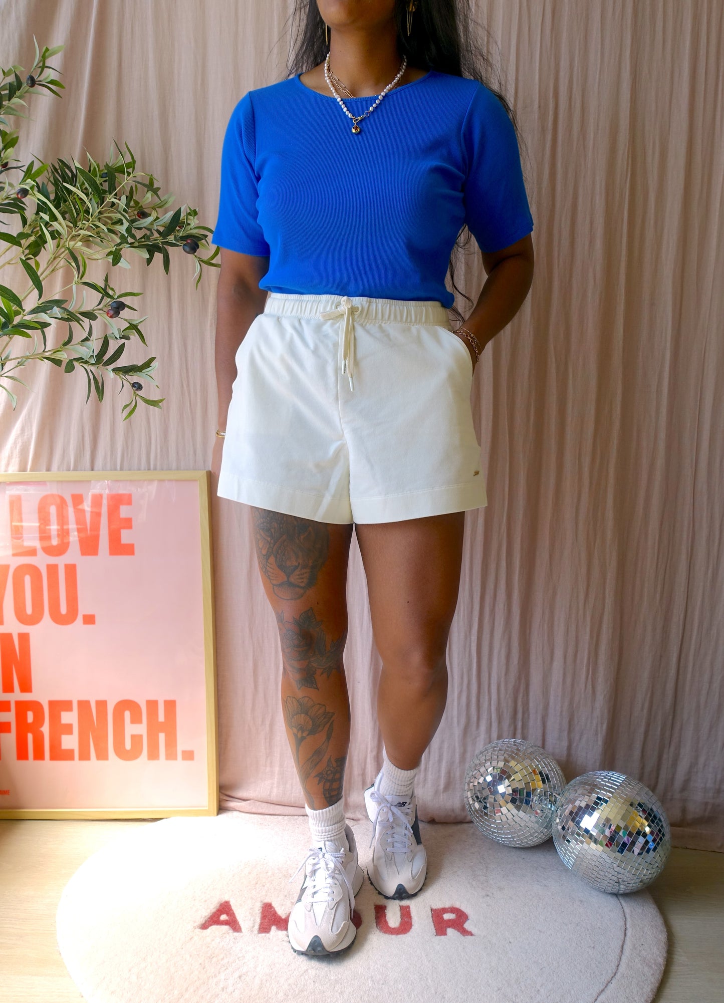 Deblon Sports olivia organic cotton sweat shorts ecru