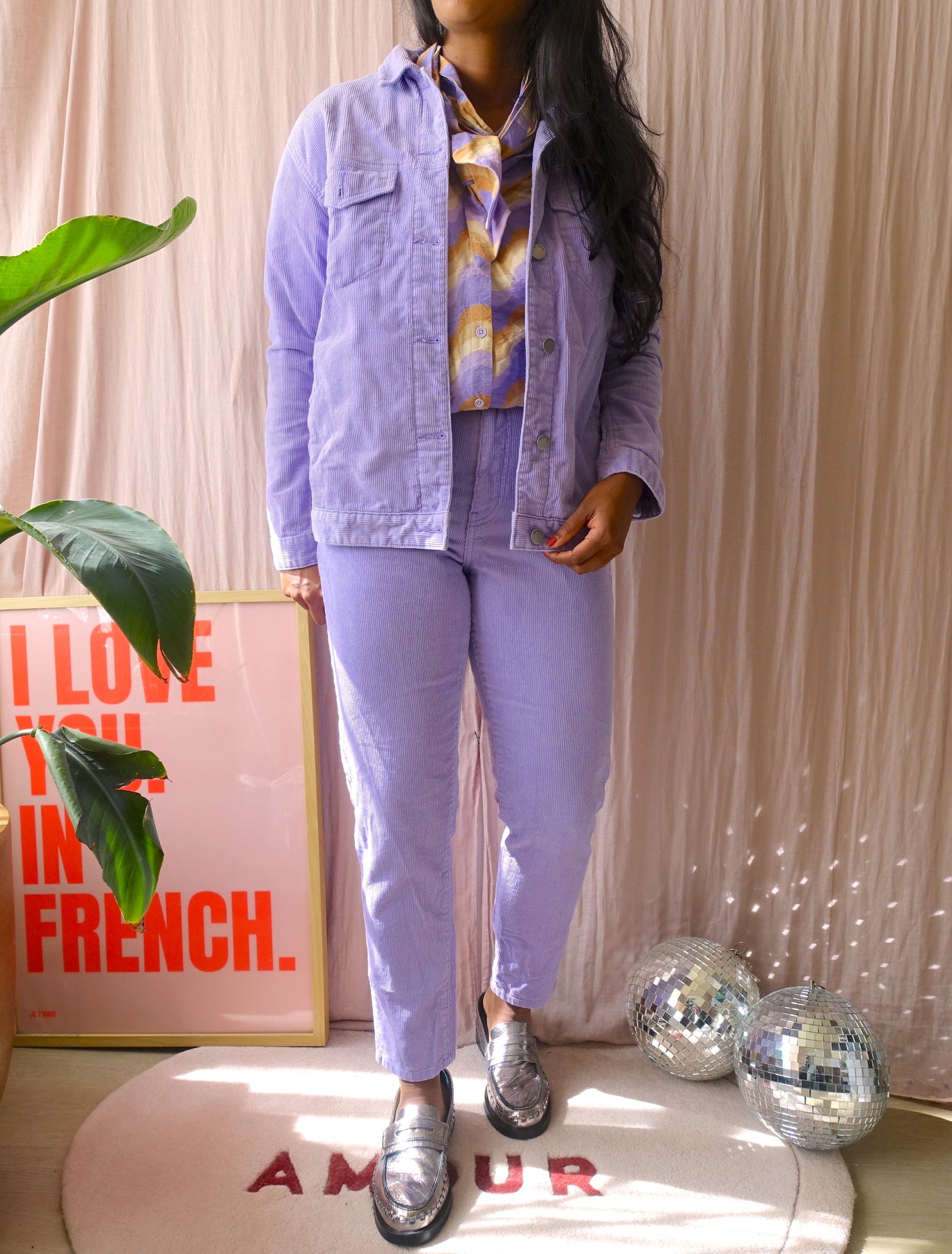 Dr. Denim ribcord trucker jacket lavender