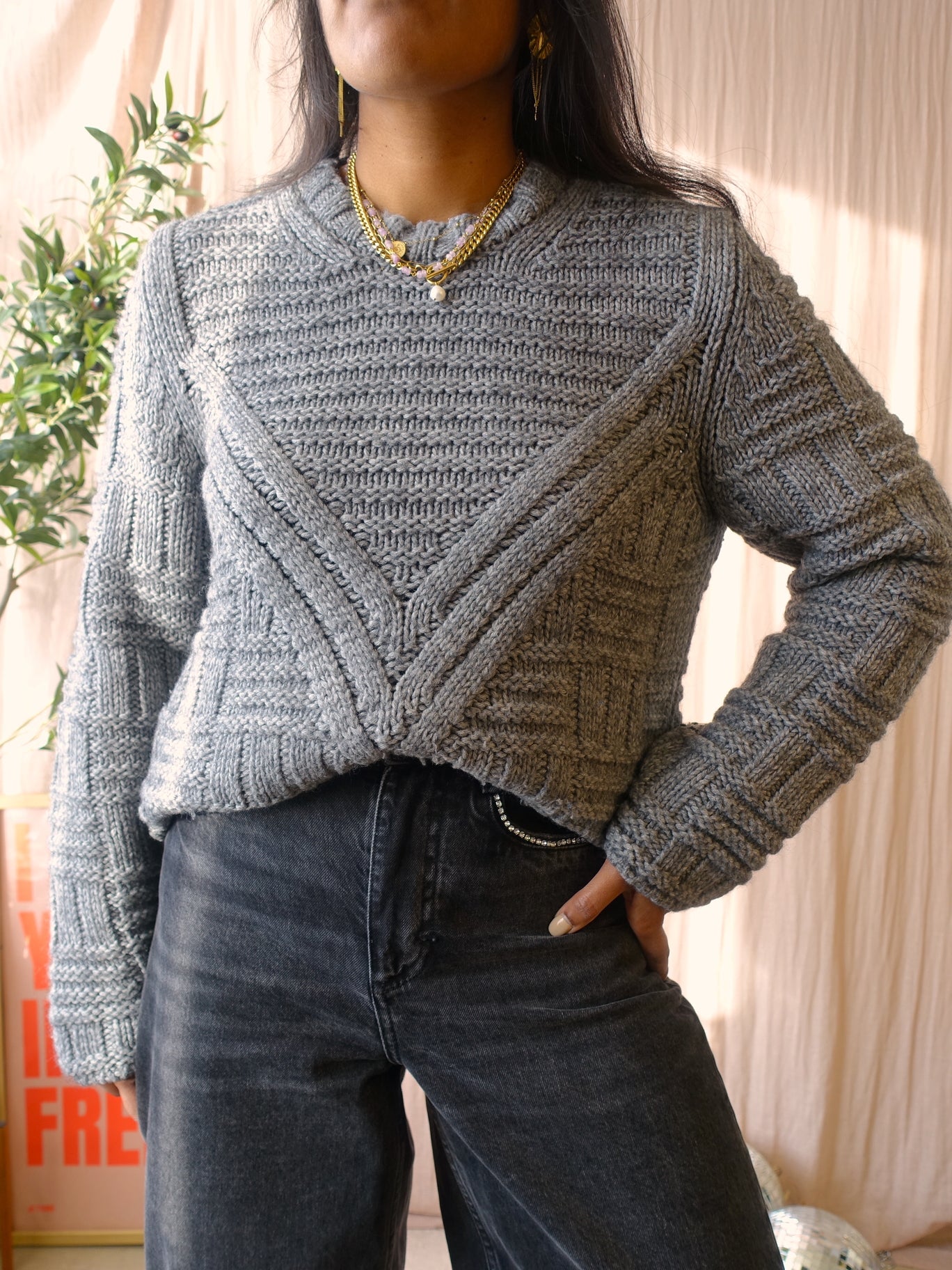 Drykorn knit pullover platinum grey