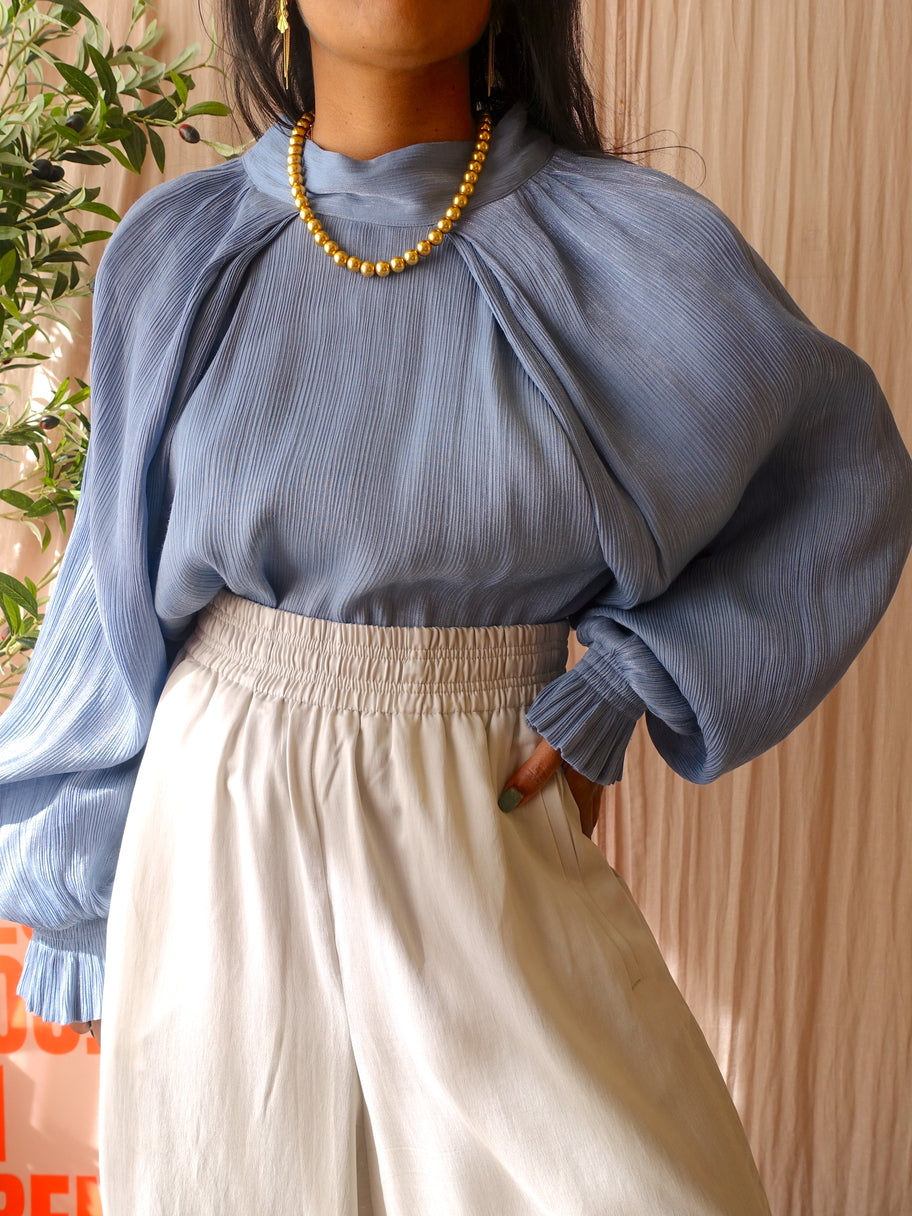 Drykorn wide leg cupromix pantalon silver grey