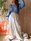 Drykorn wide leg cupromix pantalon silver grey