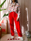 Drykorn high rise wide leg trousers rood