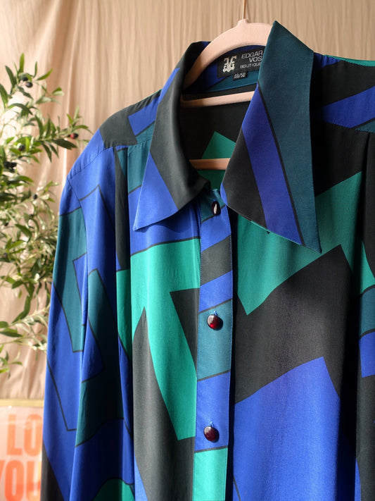 Vintage Edgar Vos Boutique 100% silk shirt