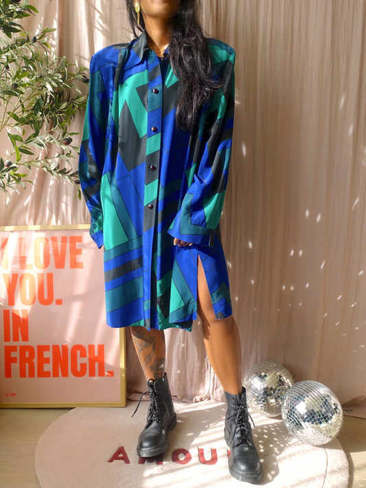 Vintage Edgar Vos Boutique 100% silk shirt