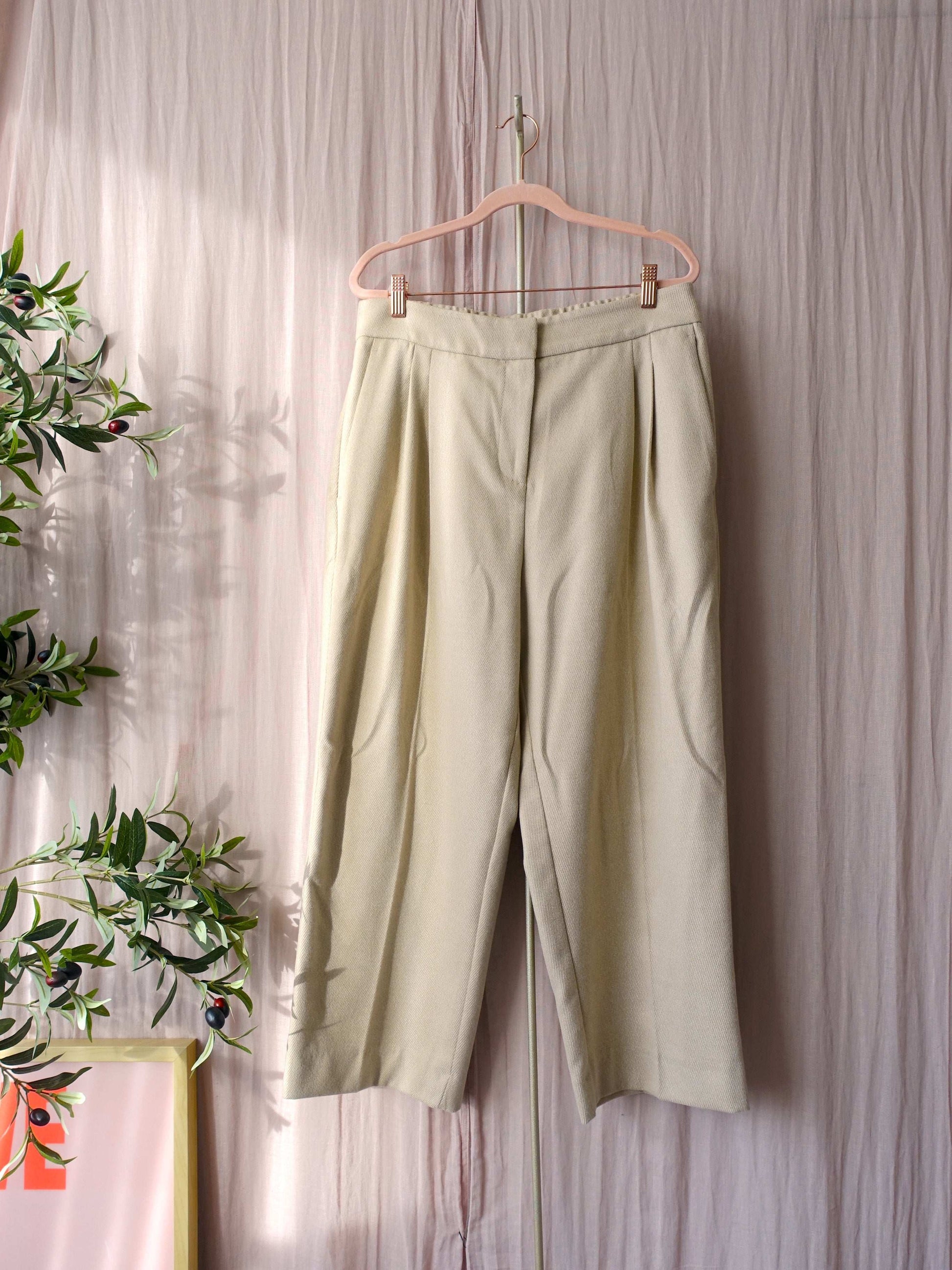 Opus cropped wide leg pants beige