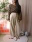 Opus cropped wide leg pants beige