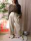 Opus cropped wide leg pants beige