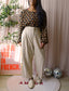 Opus cropped wide leg pants beige
