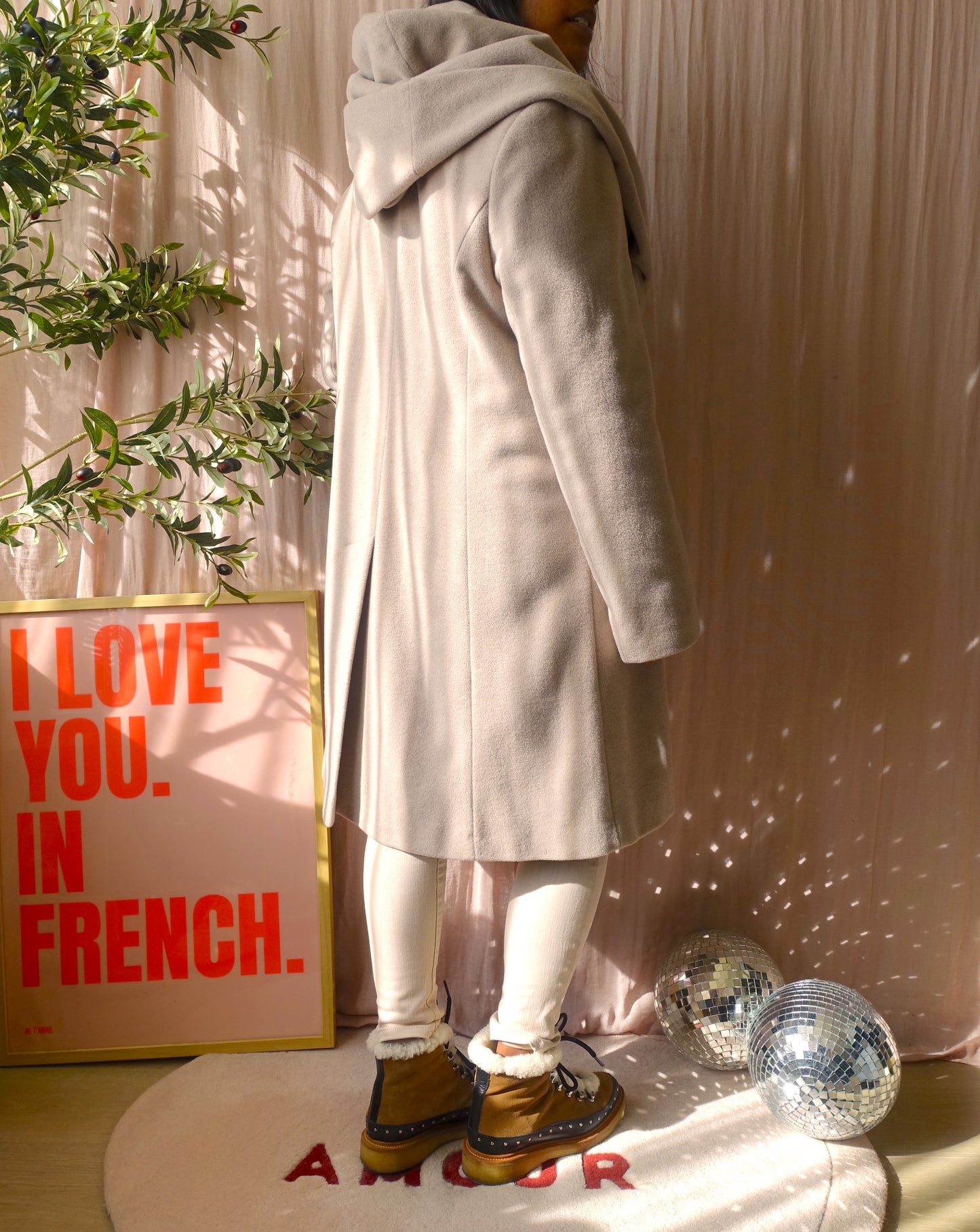 Erich Fend cashmereblend Parisienne coat light taupe