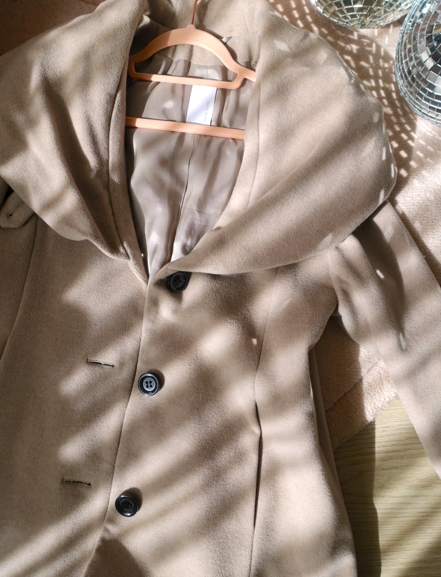 Erich Fend cashmereblend Parisienne coat light taupe