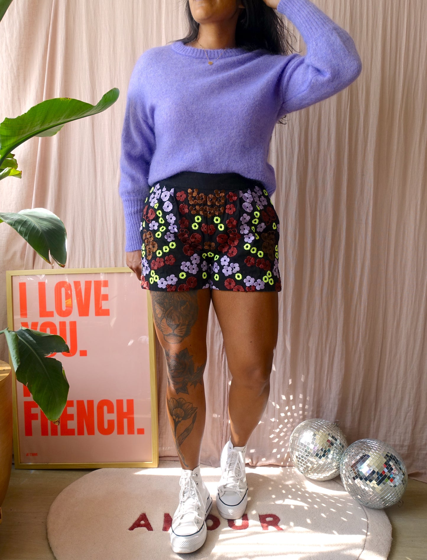 Essentiel Antwerp mid rise embroidered beach short
