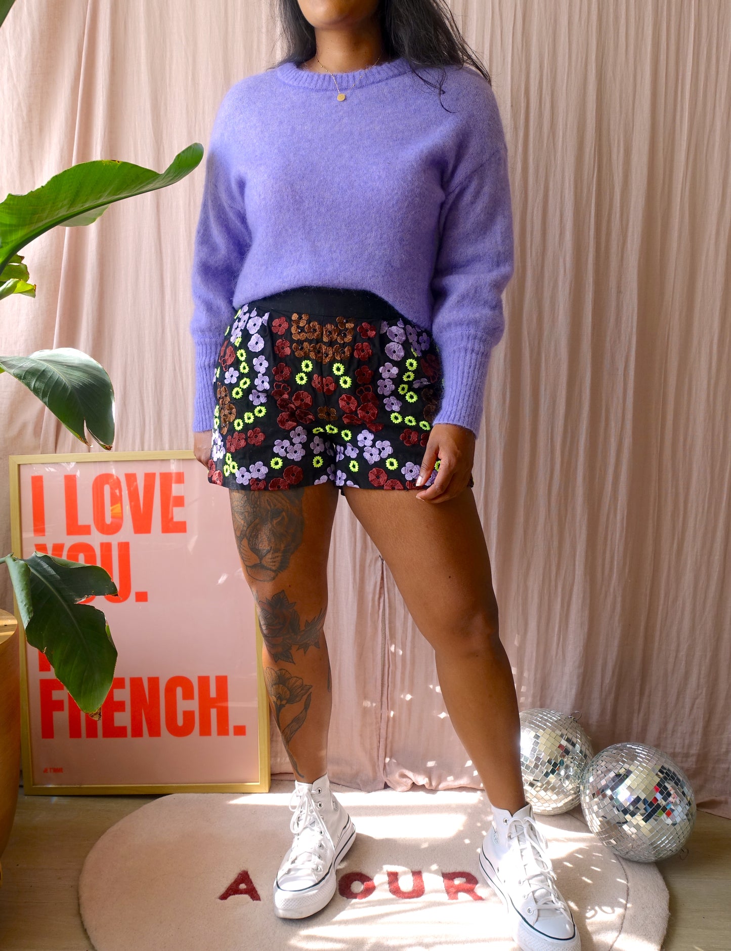 Essentiel Antwerp mid rise embroidered beach short