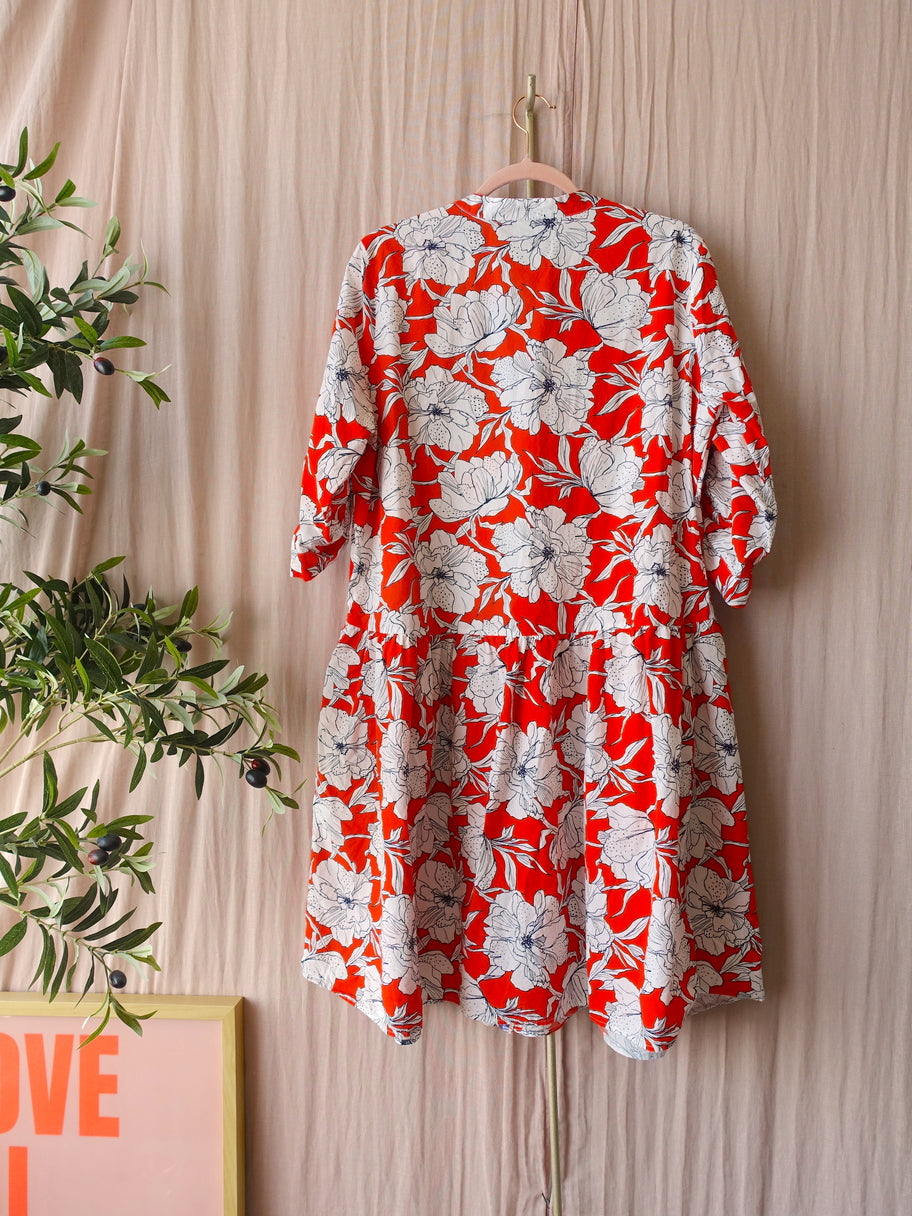 Milano Italy poplin cotton floral jurk