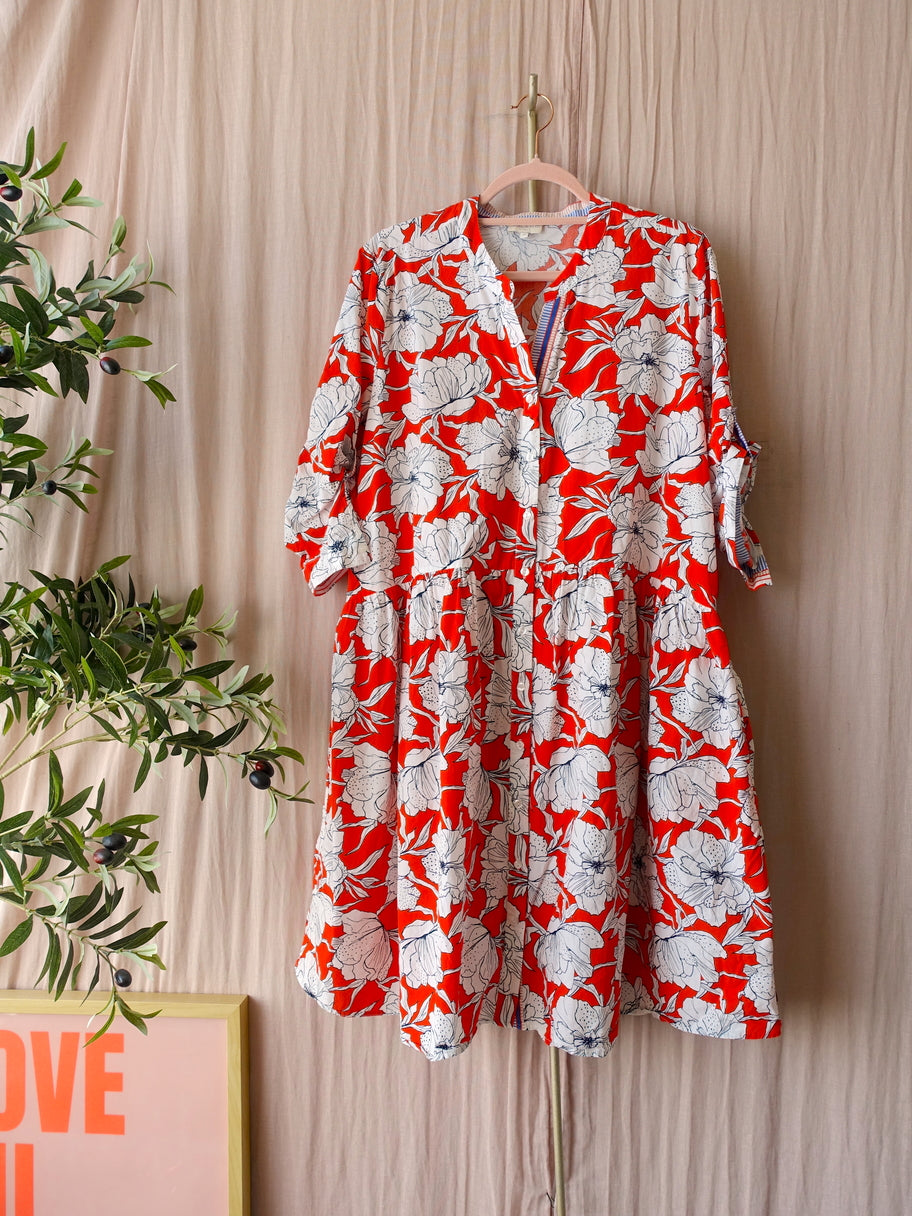 Milano Italy poplin cotton floral jurk