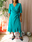 LaDress wrap midi jurk baltic turquoise
