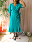 LaDress wrap midi jurk baltic turquoise