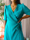 LaDress wrap midi jurk baltic turquoise