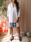 Penn & Ink poplin cotton loose fit jurk wit