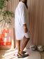 Penn & Ink poplin cotton loose fit jurk wit