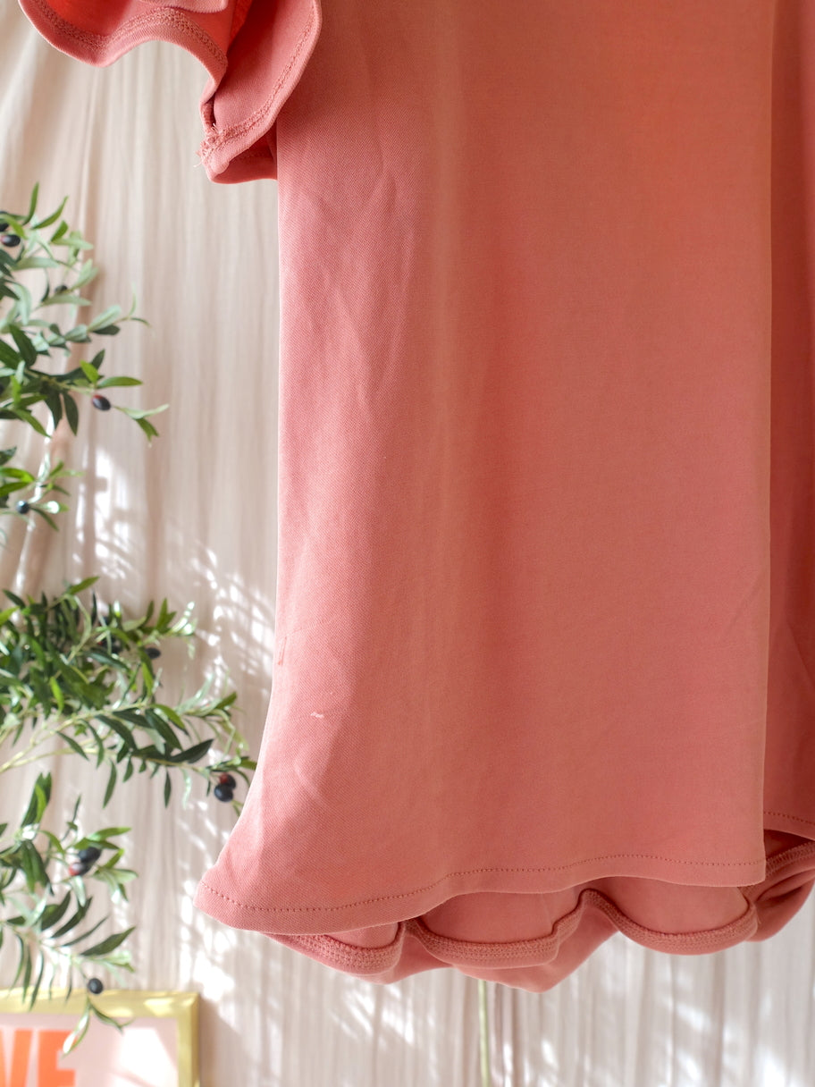 Zusss modalmix wrap over top coral pink