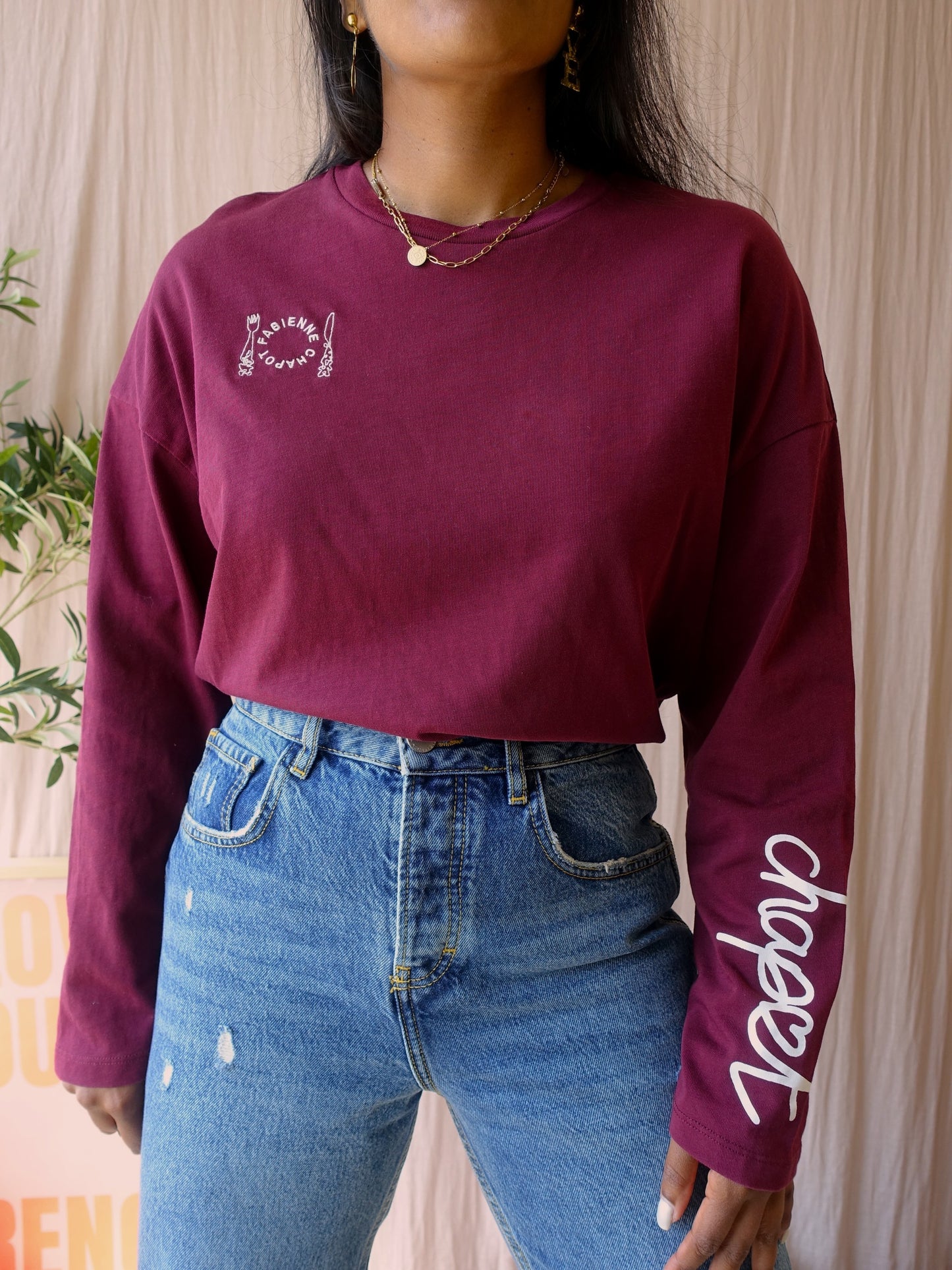 Fabienne Chapot phileine backprint pullover burgundy