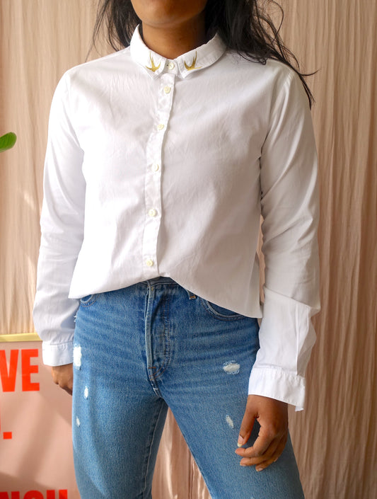 Fabienne Chapot embroidered cotton blouse