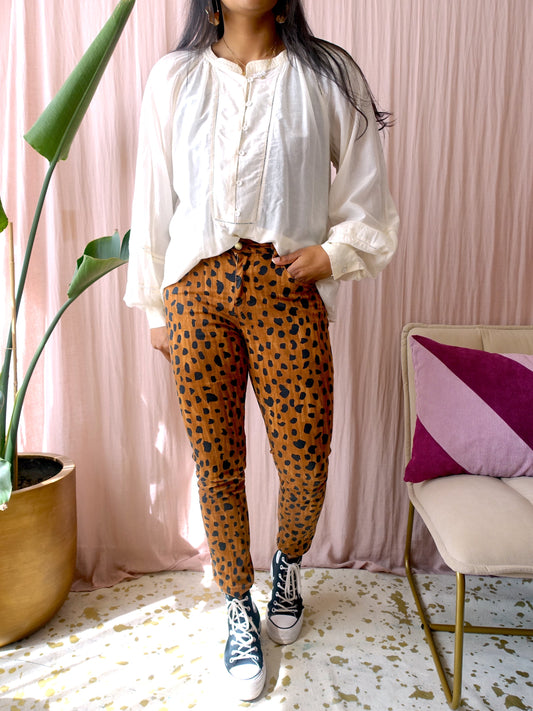 Fabienne Chapot cheetah super skinny stretch trousers
