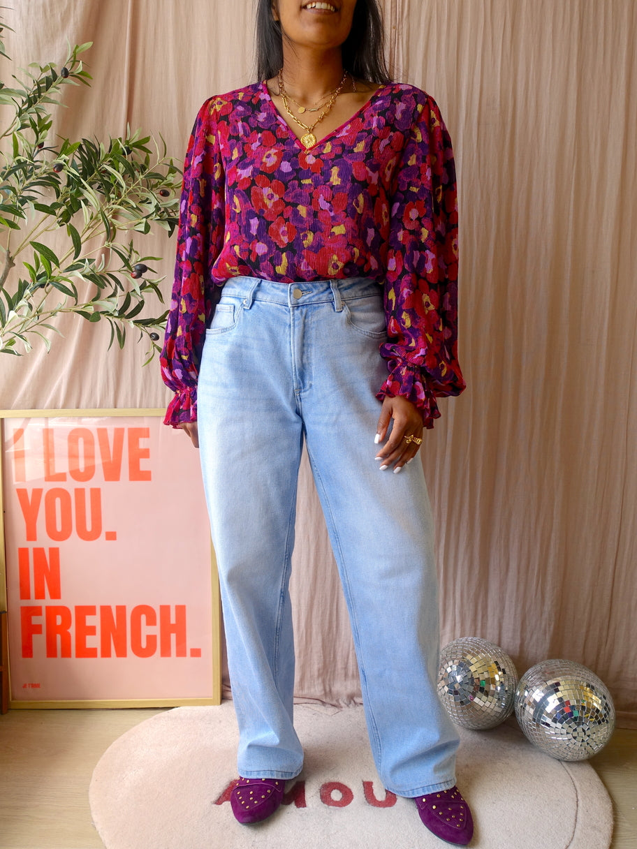 Fabienne Chapot pauletta floral plissé top