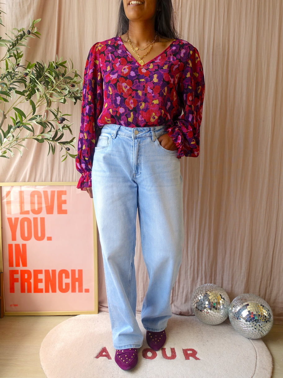 Fabienne Chapot pauletta floral plissé top