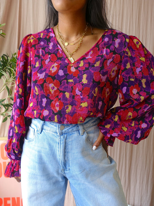 Fabienne Chapot pauletta floral plissé top