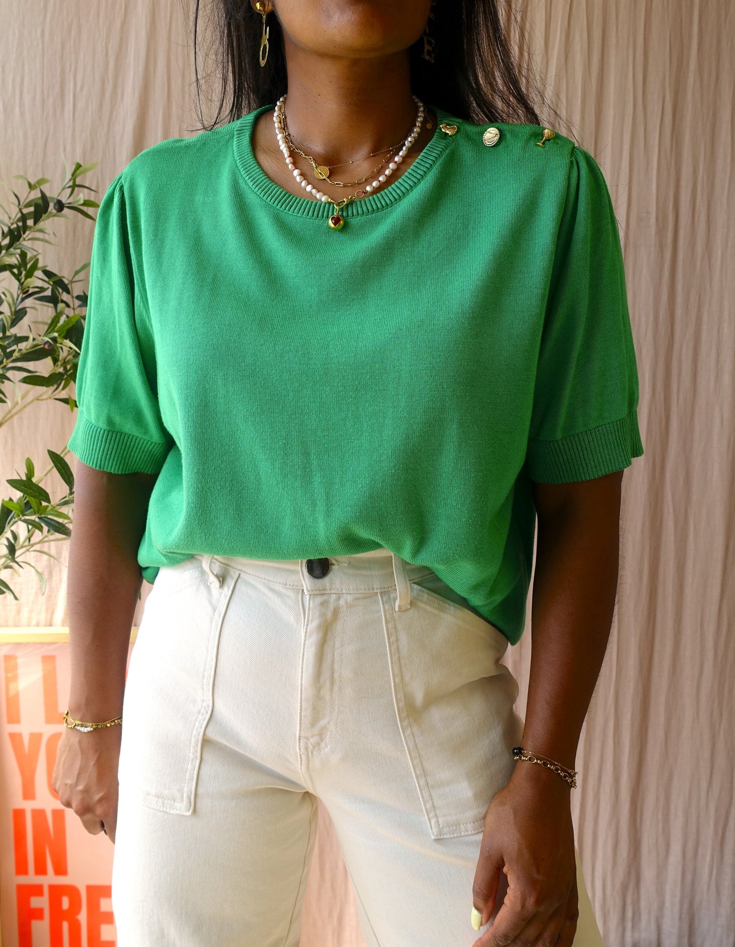 Fabienne Chapot philou pullover court green